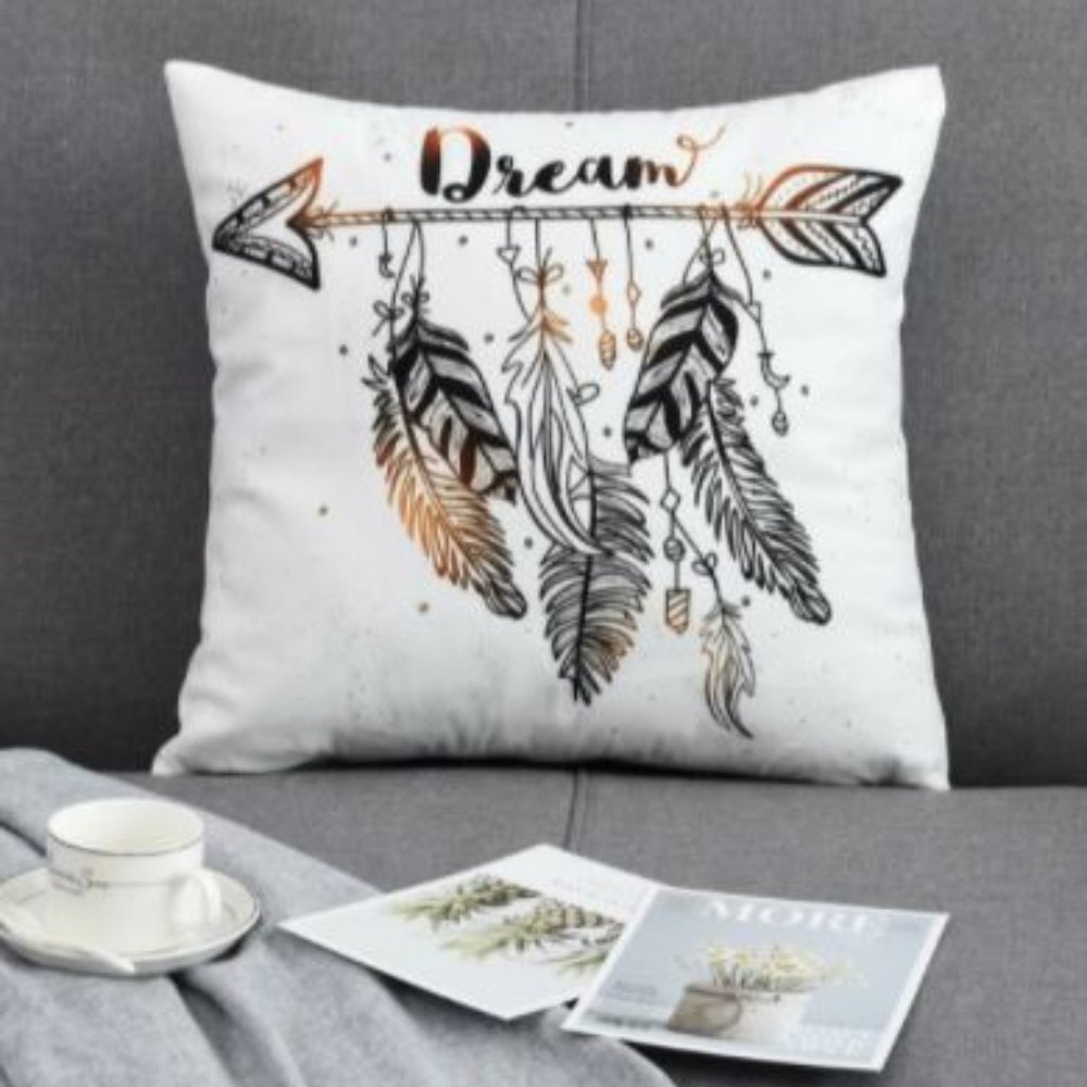 Feather throw pillow
